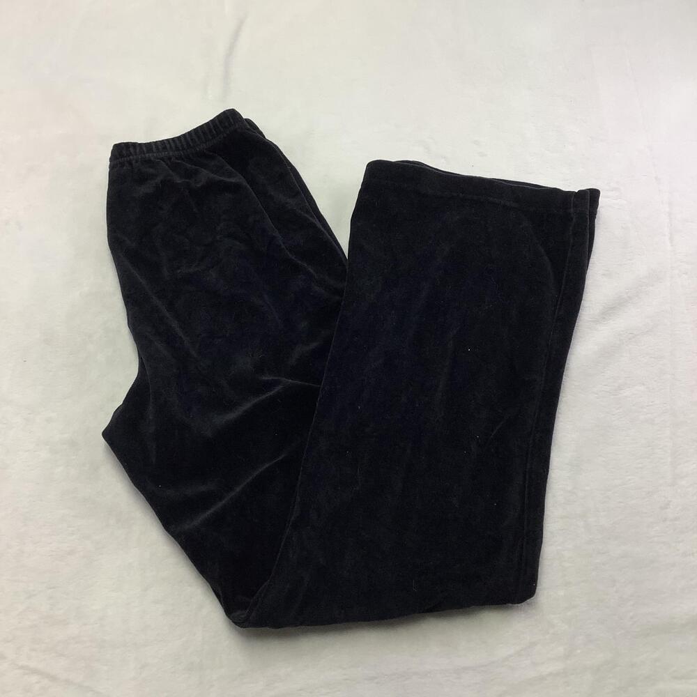 Hanna Andersson Sweatpants Girls 12 Black Velour Pull On Lounge Pants Cozy